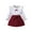Red, variant on AherBiu Baby Girl Outfits Fall Ruffle Long Sleeve Shirts with Elastic Waist Mini Skirts Casual Toddler Sets