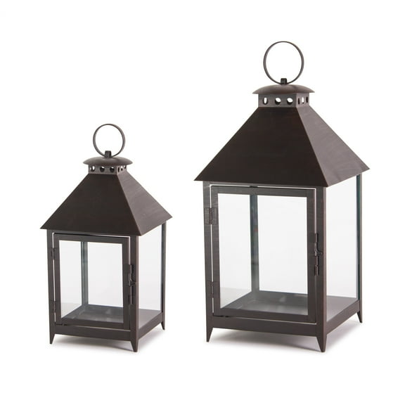 Melrose Set of 2 Antique Candle Lanterns 16"