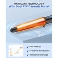 thumbnail image 5 of Ceramic Tapered Curling Wand 0.5-1 Inch Beachy Waves, 1/2-1 Inch Curling Iron for Long Hair,Dual Voltage Hair Wand Curler with LCD Display 225-450℉|Glove Include, 5 of 7