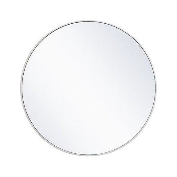 Metal frame round mirror 36 inch in White