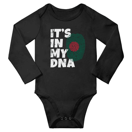 

It s In My Bangladeshi DNA Baby Long Sleeve Bodysuit (Black 12 Months)