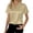 Khaki#9527, variant on CONZONE Women's Summer T-Shirts Short Sleeve Satin T Shirts for Women Casual V Neck Solid Color Lightweight Tees Soft Cozy Dailywear