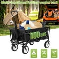 thumbnail image 6 of Collapsible Wagon Cart Folding Wagon Garden Cart Portable Beach Wagon with Wheels & Adjustable Handle for Garden Sport Shopping Beach Trip, Black, 6 of 8