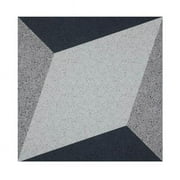 Benjara BM218681 15.75 x 9 in. Stone Plastic Composite Mosaic Tile, Gray & Black - Pack of 10