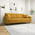 thumbnail image 5 of Deven Living Room Mid-Century Modern Tufted Back Microfiber Sofa in Gold, 5 of 8