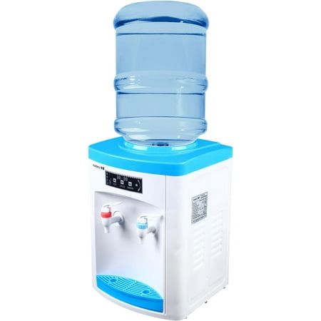 Mini Water Cooler Dispenser Countertop Top Loading Water Dispenser for 1 to 5 Gallon Bottles, Cold/Hot Water Dispenser of 3 Temperature Settings Hot Water, Normal Ice Water (46-59℉)