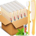 thumbnail image 1 of YWC-20 Pack Yellow Disposable Toothbrushes Bulk with Toothpaste and Comb Individually Wrapped Bulk Disposable Travel Size Toiletries Kit Homeless Care Package Supplies for Travel Hotel Charity, 1 of 4