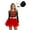 A Black, variant on Women's 4Pcs Halloween Outfits Circus Performance Costume Ringmaster A-line Dress C Red S