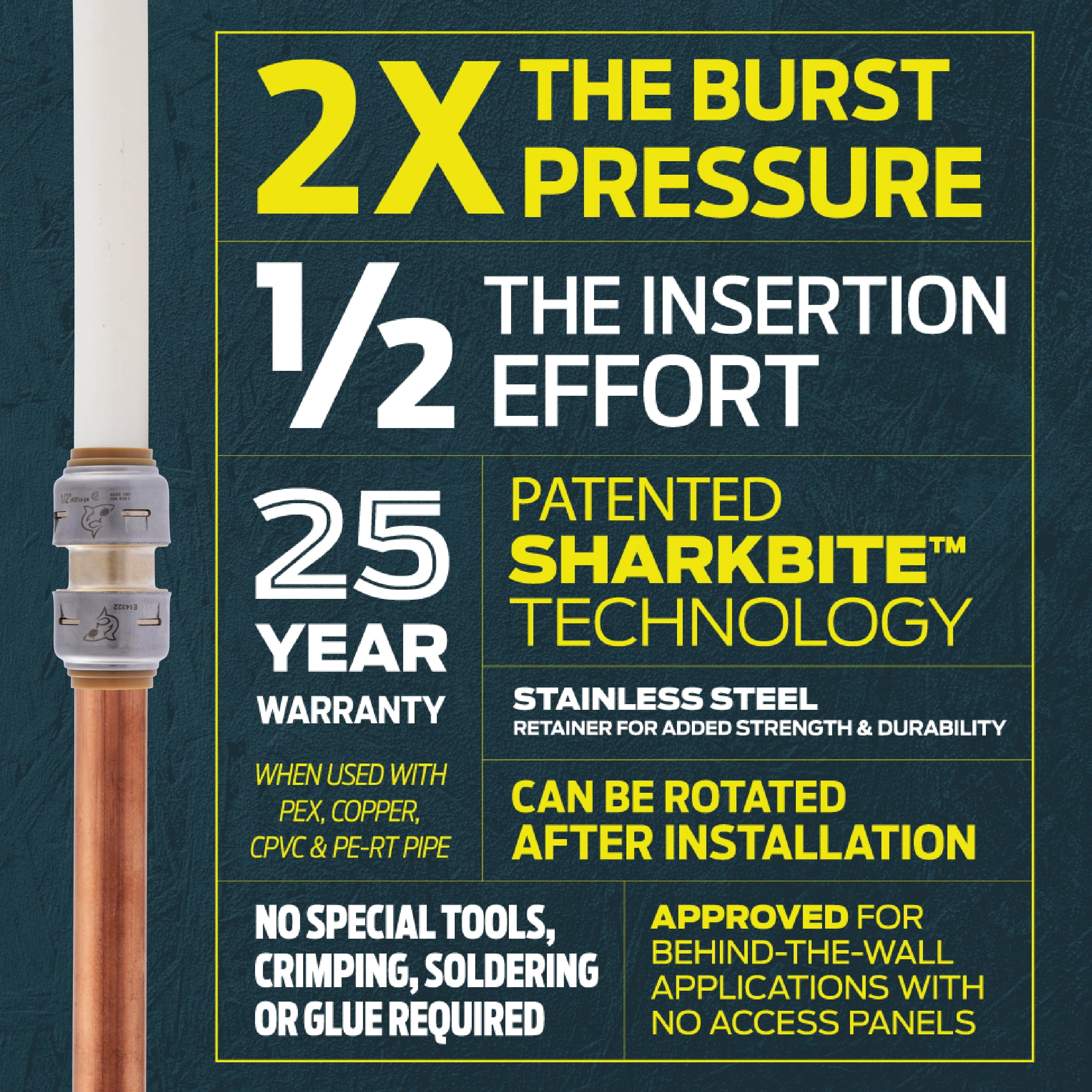 Sharkbite Max 3/4 in. Push-to-Connect x 3/4 in. FIP x 18 in. Braided Stainless Steel Water Heater Connector Ball Valve - UR3088FX18BV