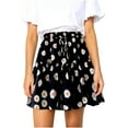thumbnail image 1 of Fashion Women Casual Print Ruffles A-Line Pleated Lace Up Bandage Short SKirt, 1 of 1