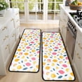 thumbnail image 4 of Kitchen Rugs Sets Of 2,Yellow Pink Lemon Fruit Leaves White Pattern Anti Fatigue Kitchen Mat Rugs Non Slip Washable,Decorative Kitchen Floor Mats for Kitchen,Sink,Laundry,17"x47"+17"x47", 4 of 5