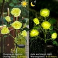 thumbnail image 4 of Solar Flower Lights Outdoor, LED Rose Flower Garden Decorative Stake Lights with 5 Rose Flowers for Pathway, Garden, Patio, Yard, Walkway(Yellow), 4 of 8