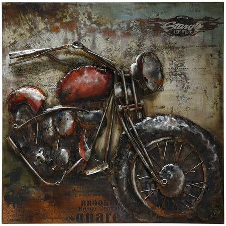 Empire Art Direct Motorcycle 2 Hand Painted 3D Metal Wall Art, 40