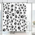 thumbnail image 4 of Dog Paw Shower Curtain Funny Pet Paw Print Cute Animal Dog Cat Footprint Black White Pattern Pet Lovers Kids Bathroom Decor Set with 12 Hooks 72×72 inches, 4 of 6