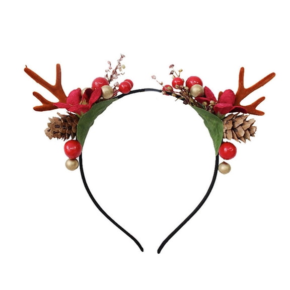CIMAXIC 1Pc Christmas Hairband Antler Hair Clasp Elk Hairband Festival Performance Accessory