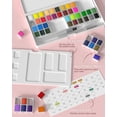 thumbnail image 6 of Nicpro 48 Colors Watercolor Paint Set with 8 Pcs Painting Brushes, 25 Sheet Water Color Paper, 2 Water Brush Pens, Palette, Sponge, Art Supplies Kit with Gift Box, 6 of 8
