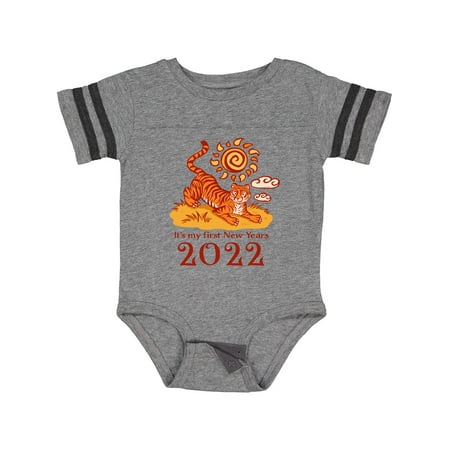 

Inktastic It s My First New Years 2022 Tiger Gift Baby Boy or Baby Girl Bodysuit