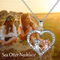 thumbnail image 5 of S925 Sterling Silver Necklace Crystal Sea Otter Pendant for Mom Sister Jewelry Gift, 5 of 6