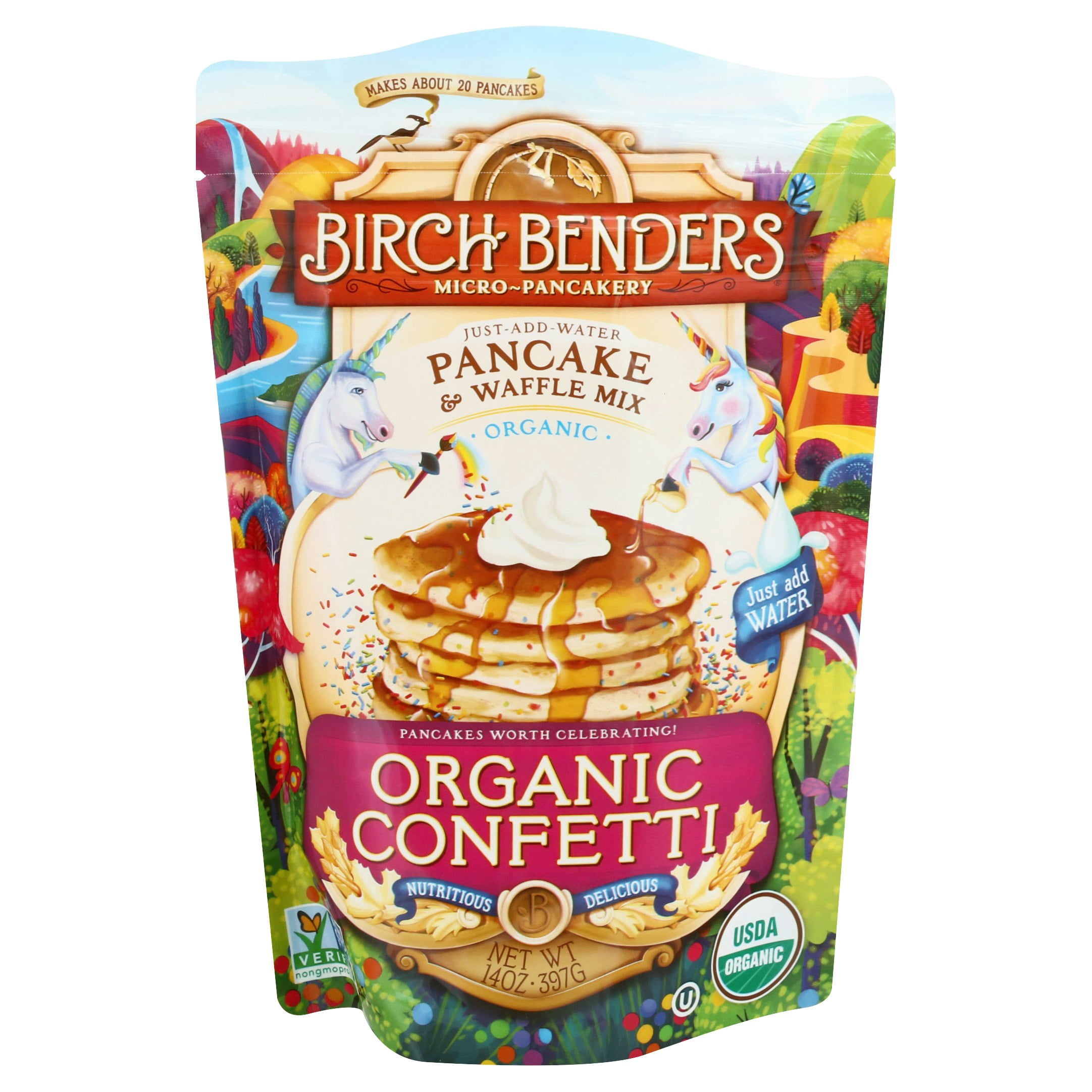 Birch Benders Pancake Waffle Mix Confetti 14 oz (Pack of 6)