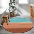 thumbnail image 4 of Blue Brown Ombre Round Area Rug 4ft, Modern Abstract Gradient Art Washable Non-Slip Circle Rugs for Bedroom Living Room Kitchen, Soft Non Shedding Circle Carpet for Dining Room Dorm, 4 of 9