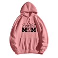 thumbnail image 4 of Arlun Women's Sweatshirt Basketball Mom Long Sleeve Crew Neck Graphic Pullover Tops Basketball Sport Mom Life Casual Sports Drawstring Hooded Sweat Shirt with Pocket Pink S, 4 of 4