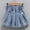 Blue, variant on Lilgiuy Girls Wide Leg Denim Shorts Summer Casual Elastic Ruffled Waist Jeans High Waist Skinny Shorts with Pearl Decoration