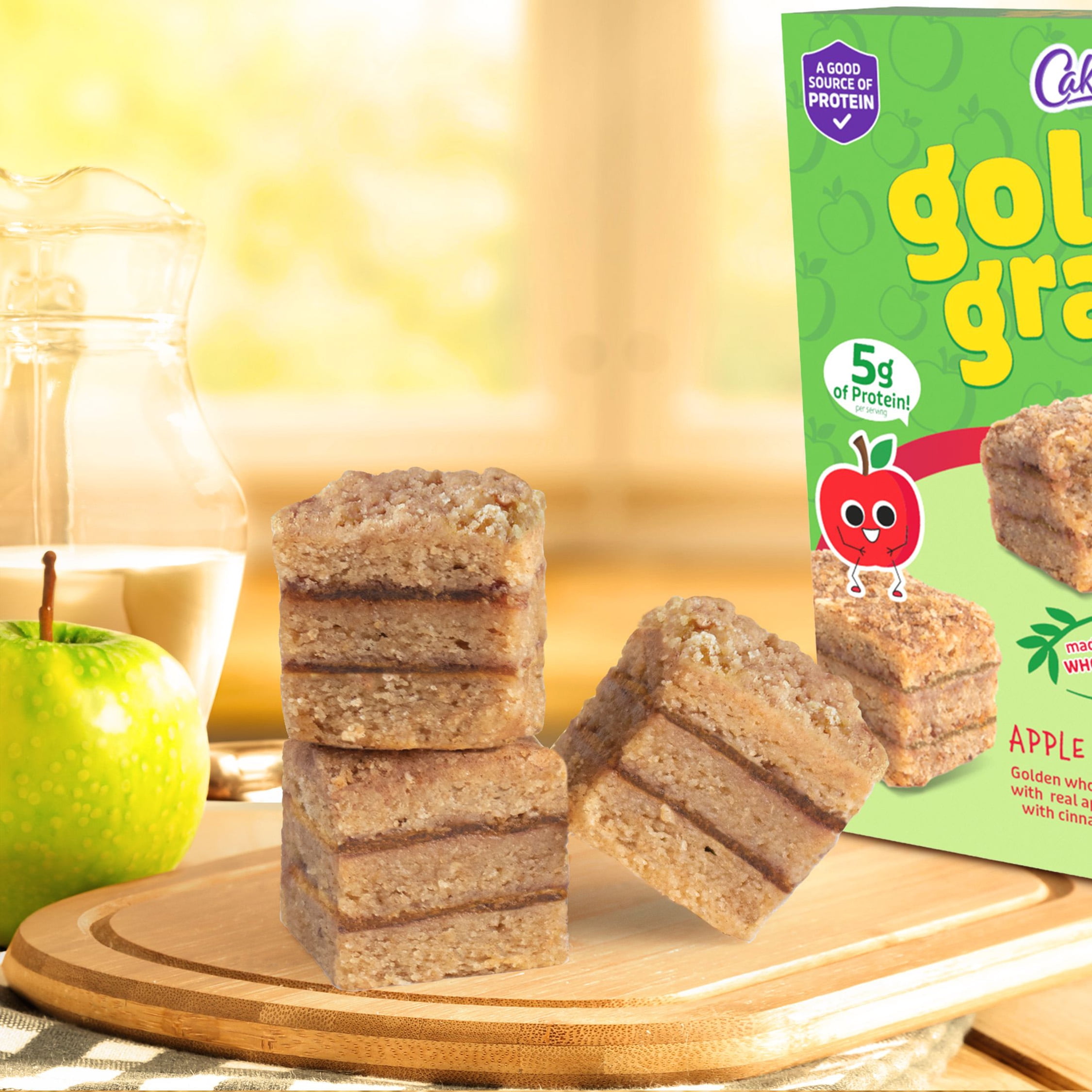 (3 pack) Cookies United Golden Grains Apple Cinnamon, 8 Mini Cake bites, 10.4oz, Shelf Stable