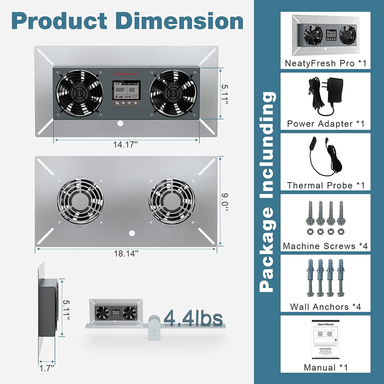 Crawl space Ventilator Fan with Humidistat 240CFM (Air-out)Exhaust Fan