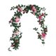 thumbnail image 2 of Guirnalda de Enredaderas de Rosas Artificiales de 180 cm, Decoración Colgante de Flores Falsas con Hojas Verdes para Bodas, Jardines, Uso en Interiores y Exteriores, 2 of 6