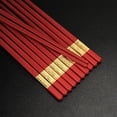 thumbnail image 4 of Juego de 10 pares de palillos chinos reutilizables de fibra de vidrio, palillos chinos rojos para comida, antideslizantes, fáciles de usar, 4 of 5