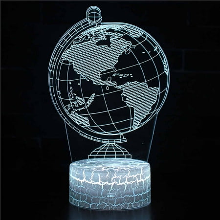 

FY24 Tax Time PEZHADA Desk Lamps Earth Series 3D Night Light LED Colorful 7-Color Desk Lamp Bedroom Home Decor Gift