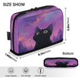 thumbnail image 3 of Standing Pencil Case with Base Large Capacity Stationery Pouch Pen Bag with Zipper for Women Men Purple Sky and Black Cat, 3 of 7