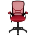 thumbnail image 3 of Flash Furniture High Back Red Mesh Ergonomic Swivel Office Chair with Black Frame and Flip-up Arms, 3 of 15