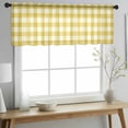 thumbnail image 2 of Yellow Gradient Valance Curtains for Kitchen/Living Room/Bathroom/Bedroom Window, Rod Pocket Small Topper Half Short Window Curtains Voile Sheer Scarf, Farm Plaid Buffalo Checkered Gingham 42"x18", 2 of 8