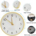 thumbnail image 5 of Reloj de pared silencioso, reloj de pared que no hace tictac para el hogar, sala de estar, dormitorio, escuela, reloj con madera maciza (10"), 5 of 5