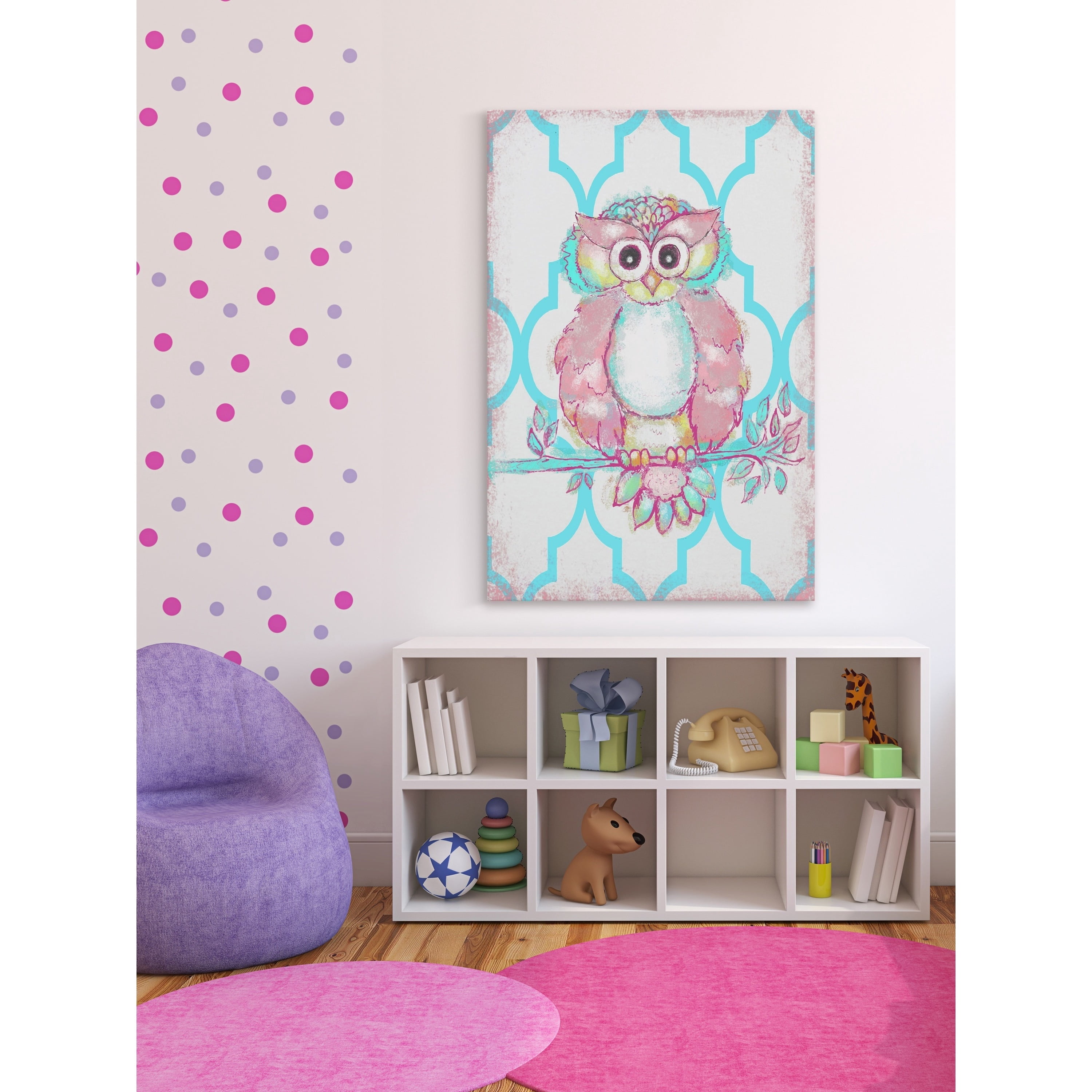 Marmont Hill "Modern Owl 2" by Reesa Qualia Painting Print on Wrapped Canvas