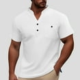 thumbnail image 5 of Kcolen Mens T Shirts Casual Men Henley Tee Tops Pullovers Solid Color Athletic Fit Breathable Short Sleeve Casual Vacation Basic Muscle Tee for Mens, 5 of 5