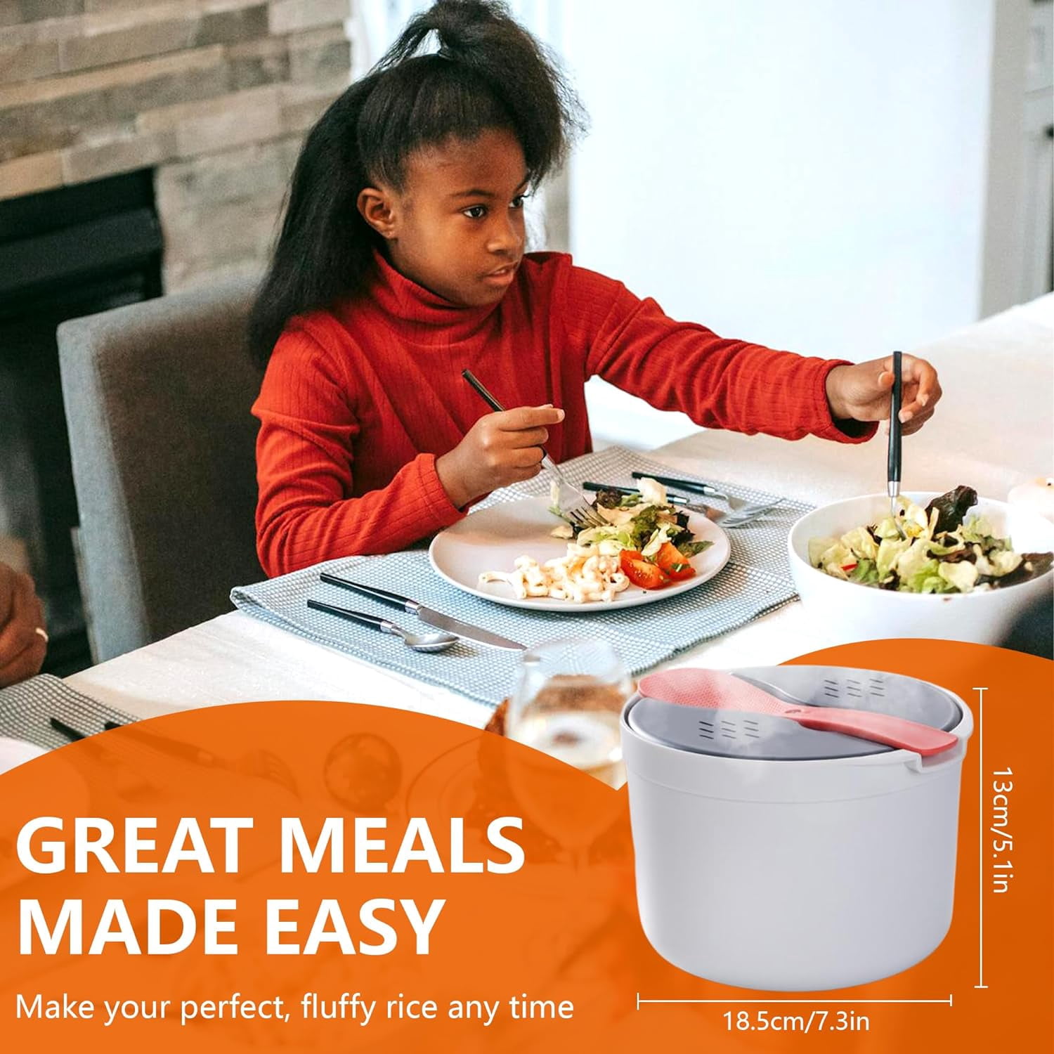 Microwave Rice Cooker Steamer Set: 2L Microwave Pasta Cooker with Rice Spoon Lid Strainer, Non-stick Rice Cooker Steaming Pot for Rice, Pasta, Vegetables, Quinoa, Oatmeal, Ramen (Green)