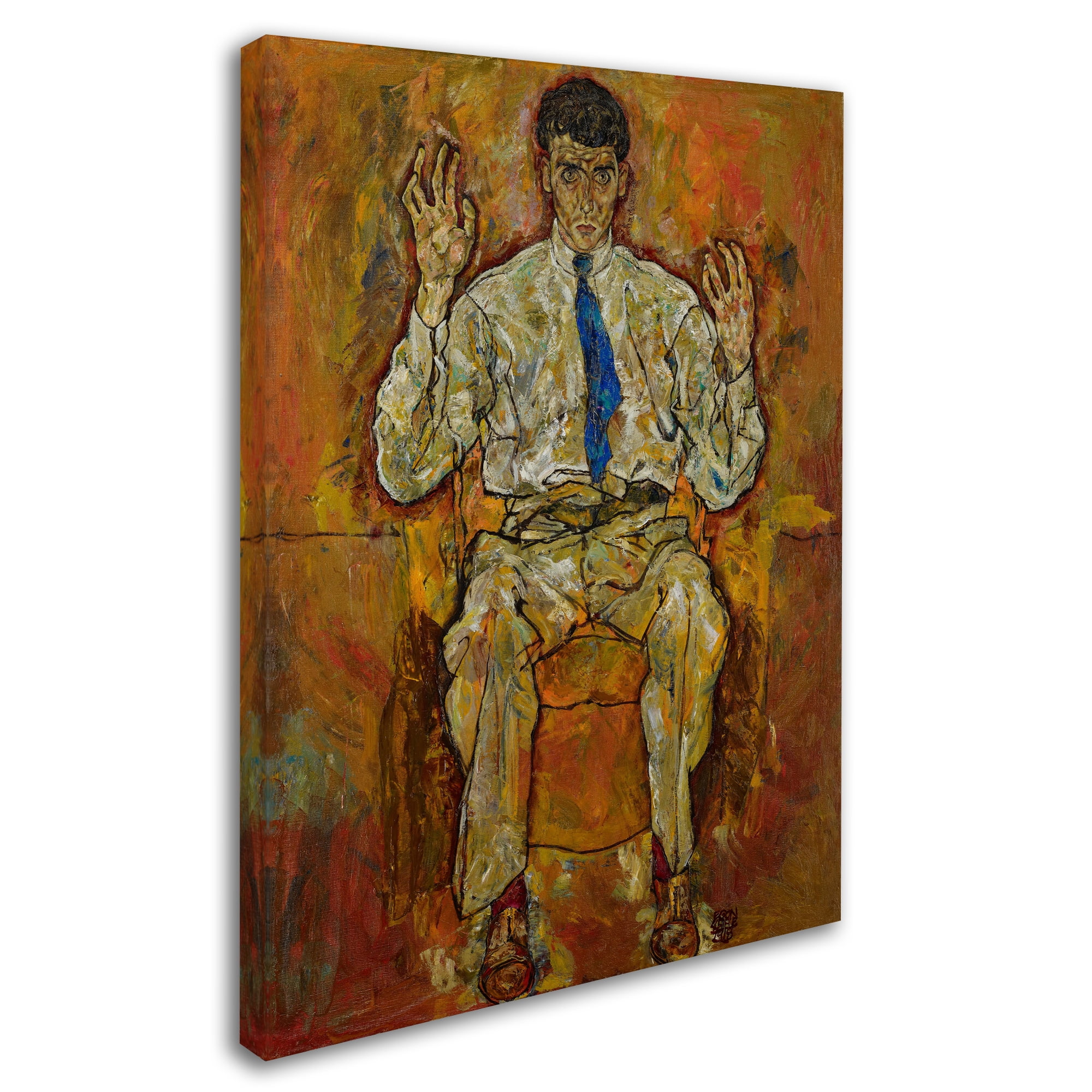 Egon Schiele 'Portrait Of Paris Von Gutersloh' Canvas Art