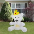 thumbnail image 2 of LED Lighted Inflatable Happy Birthday Bear Outdoor Decoration - 4', 2 of 6