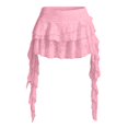thumbnail image 4 of MDUKONU Women's Y2K Mini Skirt Ruffle Lace Mesh Flowy Asymmetrical Skort Size: XL Pink, 4 of 4