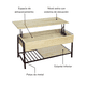 thumbnail image 5 of Mesa de Centro Elevable con Compartimento Interno Oculto Beige y Negro Top Living, 5 of 8