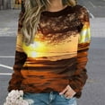 thumbnail image 2 of Landscape Butterfly Womens Oversized Sweatshirts Hoodies Crewneck Casual Tops Comfy FallWinter Clothes 2024, 2 of 7
