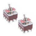 thumbnail image 1 of Unique Bargains 4PDT Lacthing Rocker Toggle Switch AC10A 380V 15A 250V 12P ON/ON Metal Bat 2pcs, 1 of 3