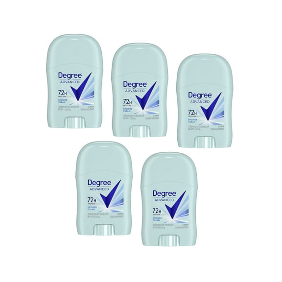 5 Pack Degree Dry Protection Antiperspirant Deodorant Shower Clean 0.5oz Each