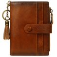 thumbnail image 1 of Billetera Blucoay Bifold Compacta de Cuero Marrón con Bloqueo RFID, 1 of 9