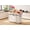 White + oak countertop, variant on 54 Inch Rolling Kitchen Island with Power Outlet, Drop Leaf Countertop, Sliding Barn Doors, Drawers and Trash Cabinet for Kitchen Dining and Living Room - Black