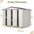 thumbnail image 2 of Outdoor Storage Shed 8 x 6 ft Outdoor Storage Shed, All Weather Metal Sheds with 2 Lockable Doors, Tool Shed for Garden, Backyard, Lawn,White,Garden Storage Shed, 2 of 19