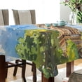 thumbnail image 3 of JSTEL Eiffel Tower Watercolour Table Cloth Square 54 x 54 Inch Tablecloth Anti Wrinkle Table Cover for Dining Kitchen Parties, 3 of 6