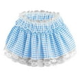 thumbnail image 4 of Aihuaihua Blue Gingham Skirt Women, Lace Trim Short Skirt Flowy Mini Plaid Skirt Summer Fall Casual Clothes Y2k Trendy Streetwear Blue XL, 4 of 6